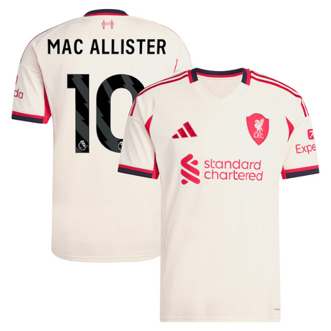 Alexis Mac Allister Liverpool adidas 2025/26 Away Player Jersey - White Adidas