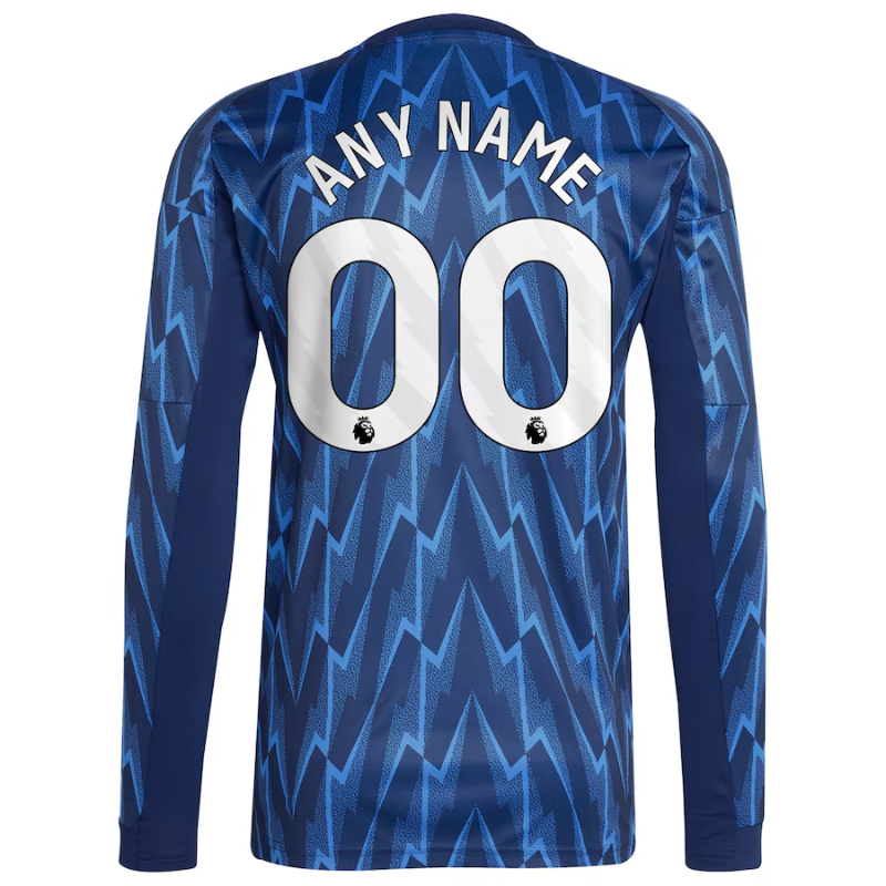 Arsenal adidas 2025/26 Away Long Sleeve Custom Jersey - Blue Adidas