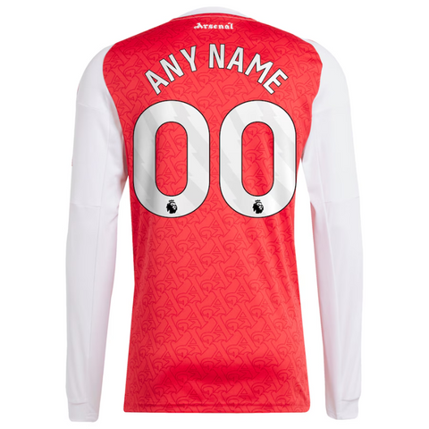 Arsenal adidas 2025/26 Home Long Sleeve Custom Jersey - Red Adidas